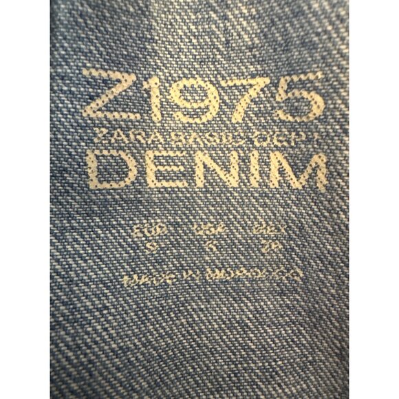 ZARA Z1975  Distressed Size Small Denim Overalls Adjustable Straps - Picture 3 of 13